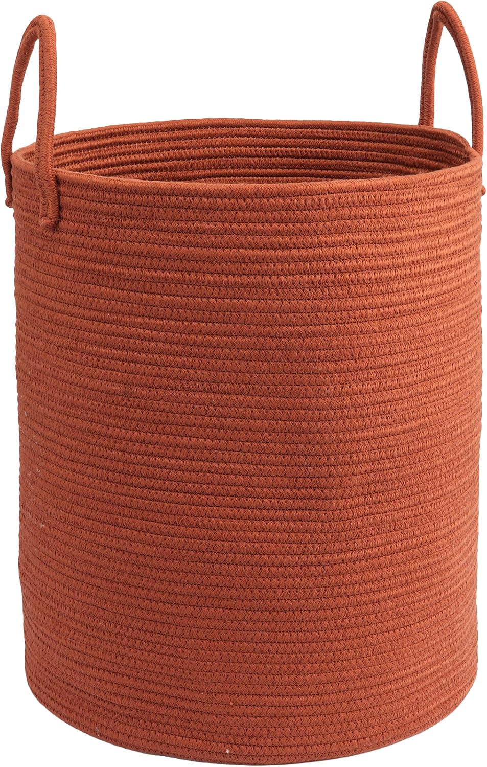 Woven Cotton Rope Laundry Basket, 15" x 20" Laundry Hamper, Rustic