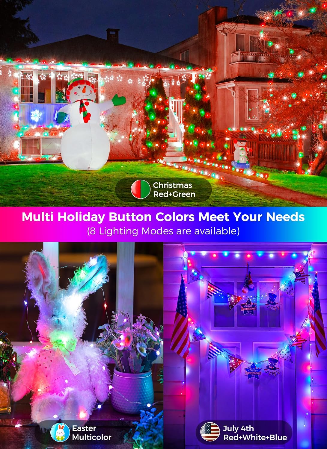 Color Changing Fairy Lights Plug in, 33FT 100 LED String Lights with Remote