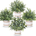 Der Rose 4 Pack Sage Green Artificial Plants Indoor for Farmhouse Decor