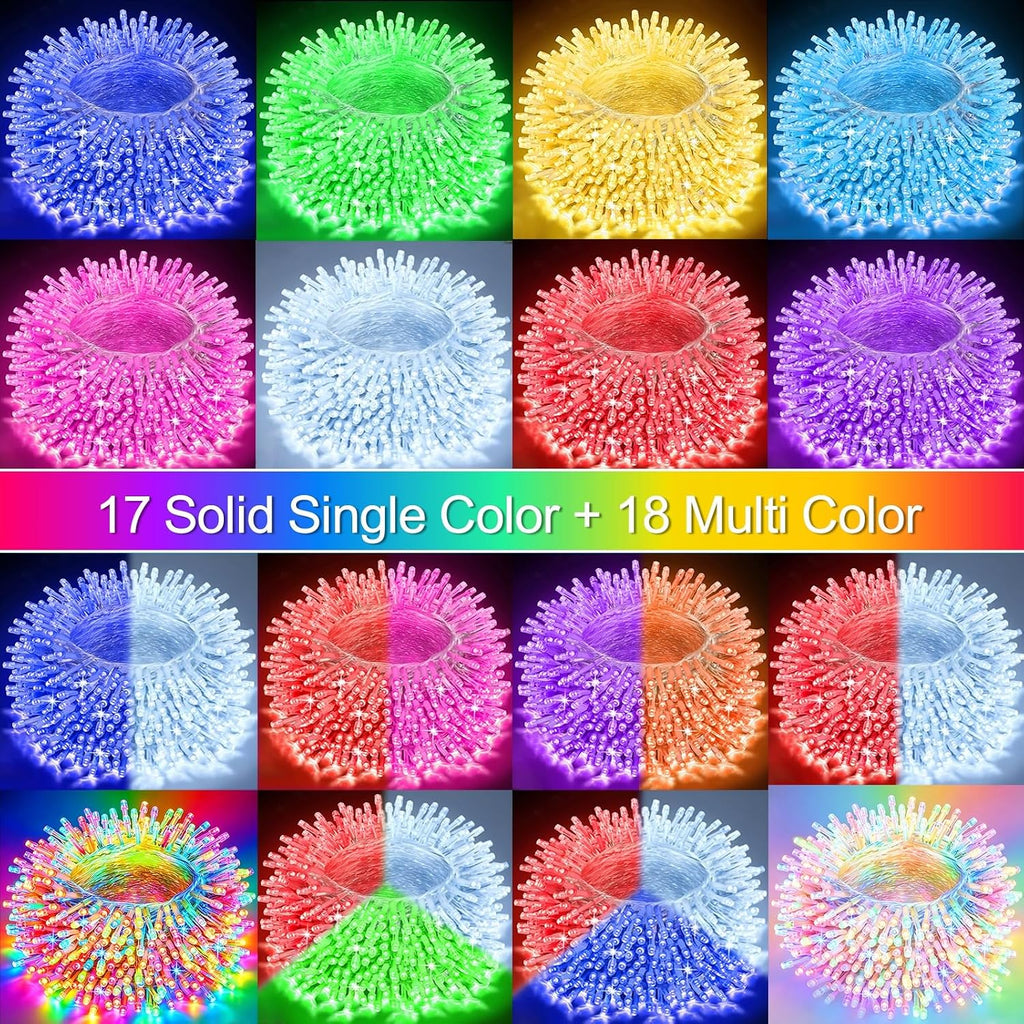 Pooqla 500 LED Color Changing Christmas String Lights with Remote, 164 ft