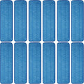 12 Pack of 18 inch Microfiber Pad Universal for Commercial/Industrial/Professional use. Fits 16-18 Inch Heads Heavy Duty Wet & Dry Cleaning Reusable Refills Fit for Most Flat Mops
