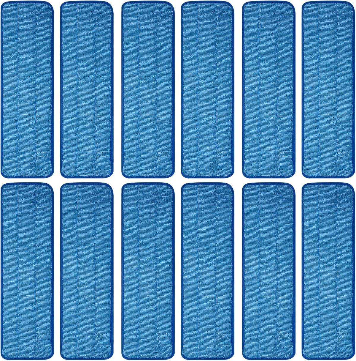 12 Pack of 18 inch Microfiber Pad Universal for Commercial/Industrial/Professional use. Fits 16-18 Inch Heads Heavy Duty Wet & Dry Cleaning Reusable Refills Fit for Most Flat Mops