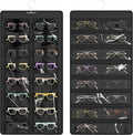 Hanging Sunglasses Organizer and Storage, 32 Slots Jewelry Holder, Black
