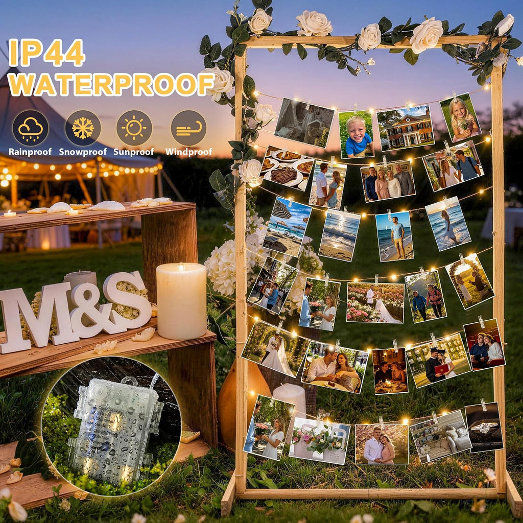 JMEXSUSS 100LED Photo Clips String Light, 33ft Fairy Lights with 50 Clips