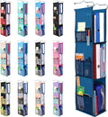 ABRA® 3 Shelf Hanging Locker Organizer for School, Gym, Work, Storage | Wide Shelves 6.5”x 9”| Eco-Friendly Fabric Healthy for Children | Adjustable School Locker Shelf from 3 to 2 Shelves (Navy Blue)
