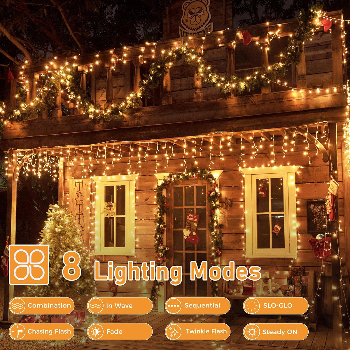 400 LED Christmas Lights, 131FT Outdoor String Lights with Remote