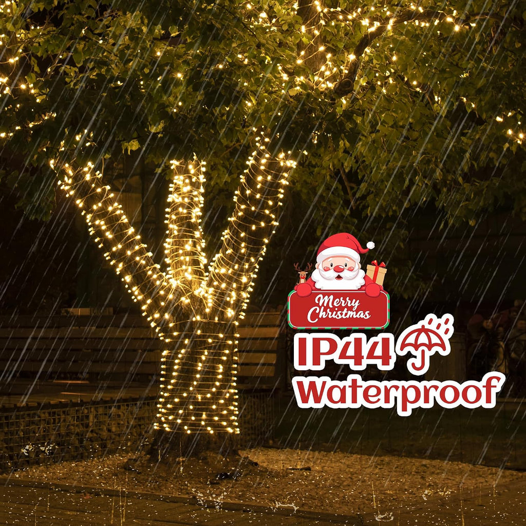Christmas Lights Outdoor,164ft Warm White Christmas String Lights- Remote