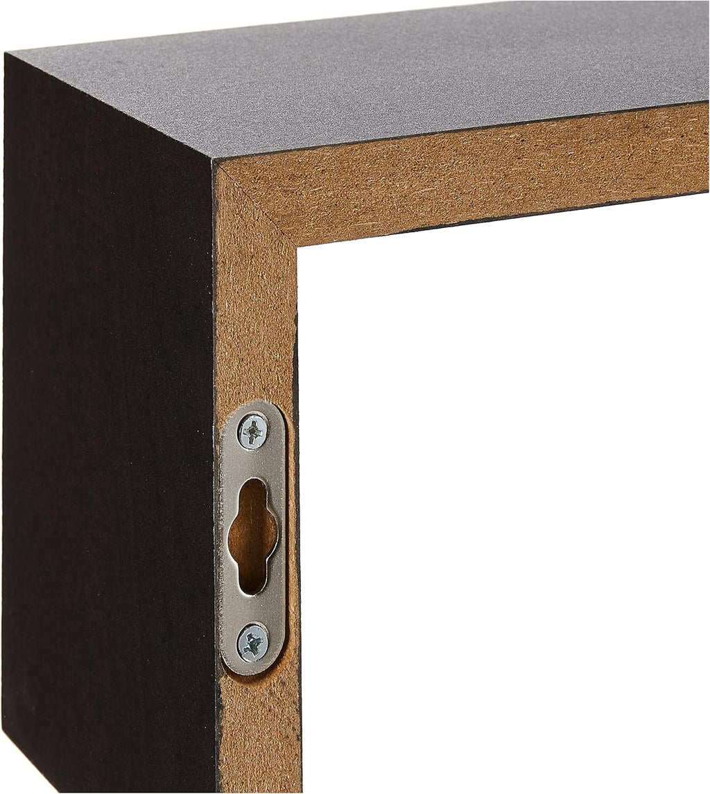 Greenco Set of 2 Decorative S Wall Mounted Floating Shelves- Espresso Finish (Espresso)