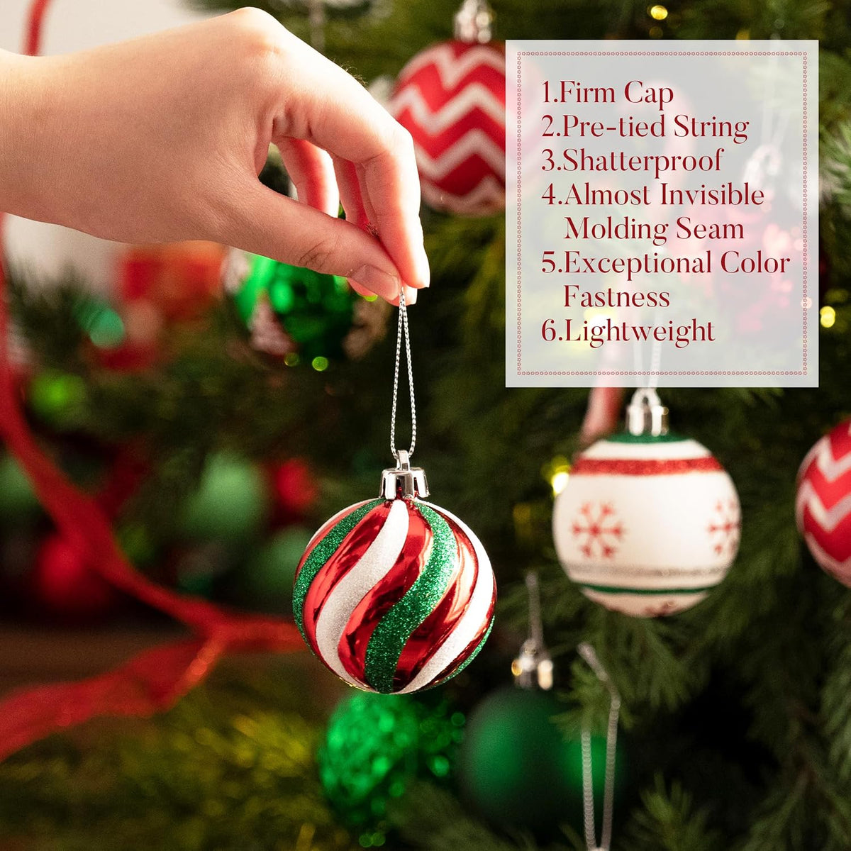 Valery Madelyn 30ct Christmas Ornaments Tree Decorations Set 2 Inch