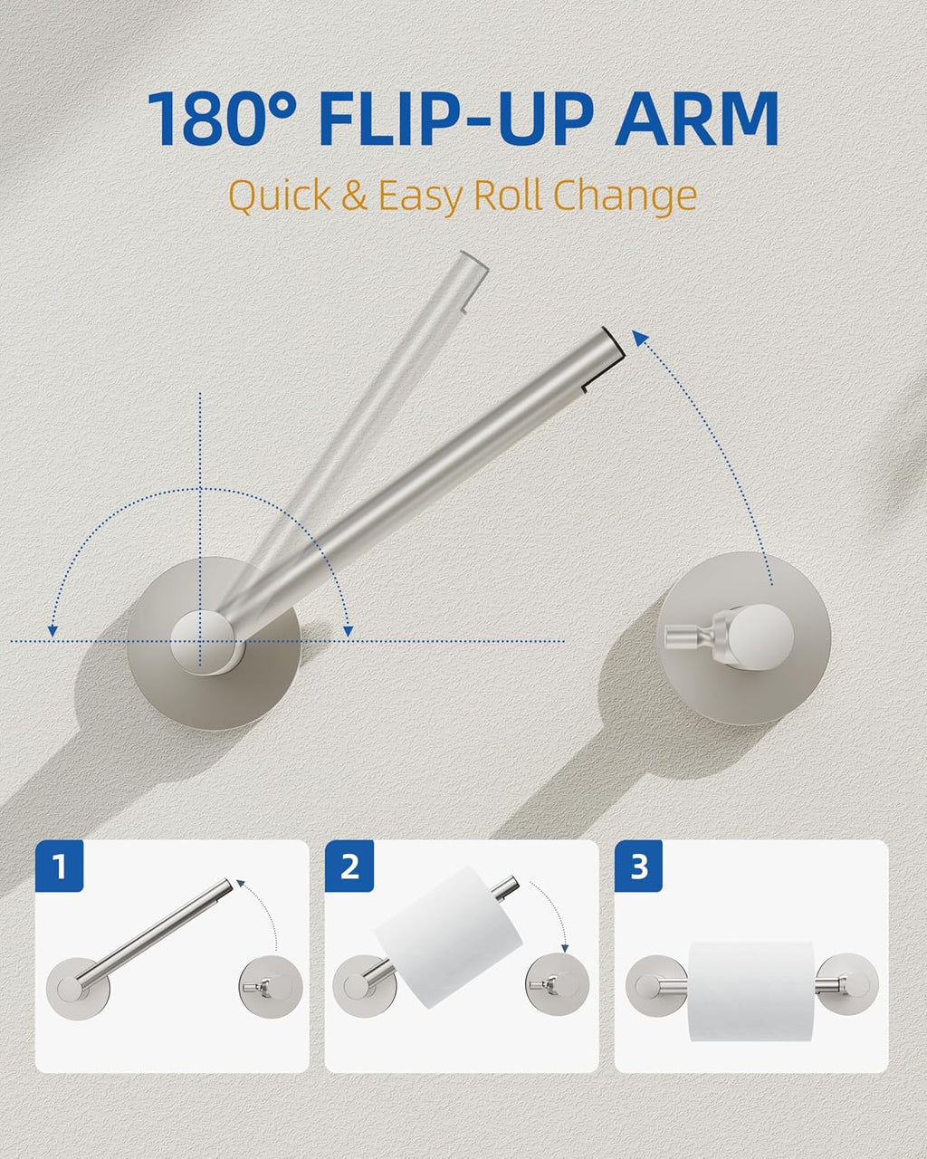 RUACQ Brushed Nickel Toilet Paper Holder Wall Mount for Bathroom