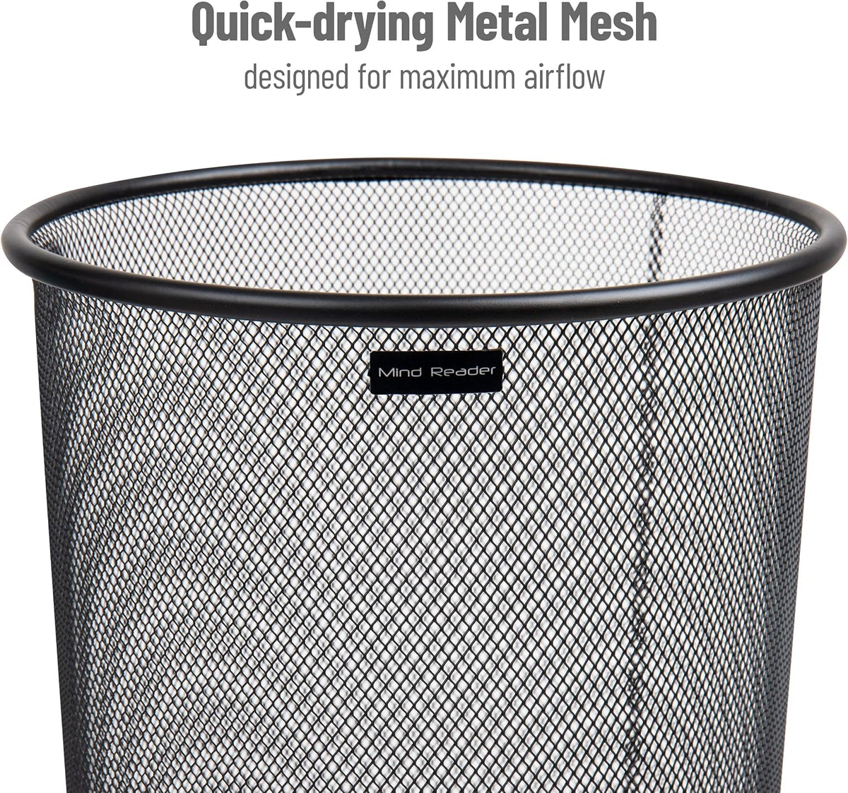 Mind Reader Umbrella Stand, Multi-Purpose Mesh Storage Stand, Organizer for Office and Entryway, Metal Mesh, Black