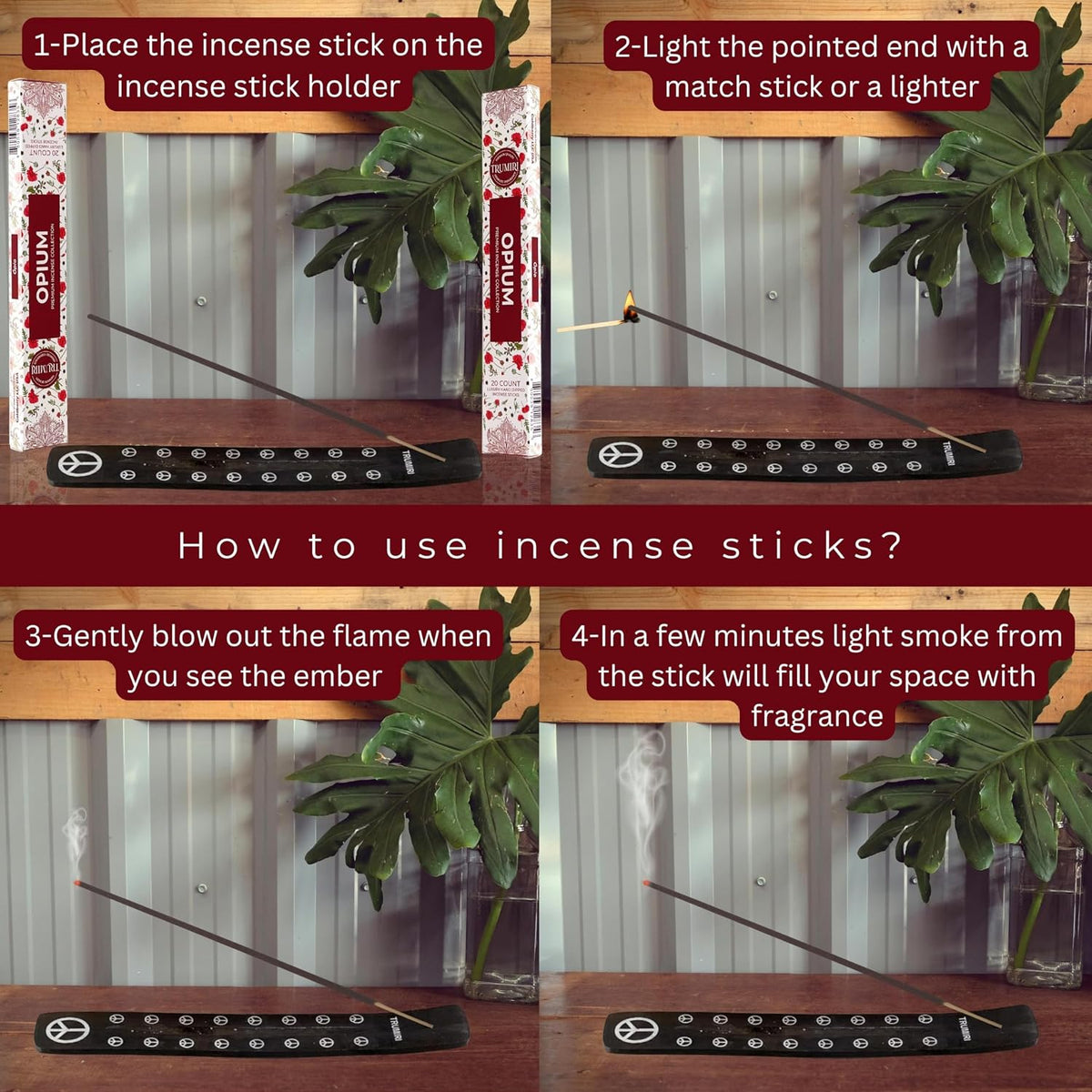 Opium Scented Incense Sticks - Total 40 Insence-Sticks - Dual Pack of 20 Insense - Inciensos - Inscents - Natural Non Toxic Ingredients - Incents - Incence - Inscense - Insents