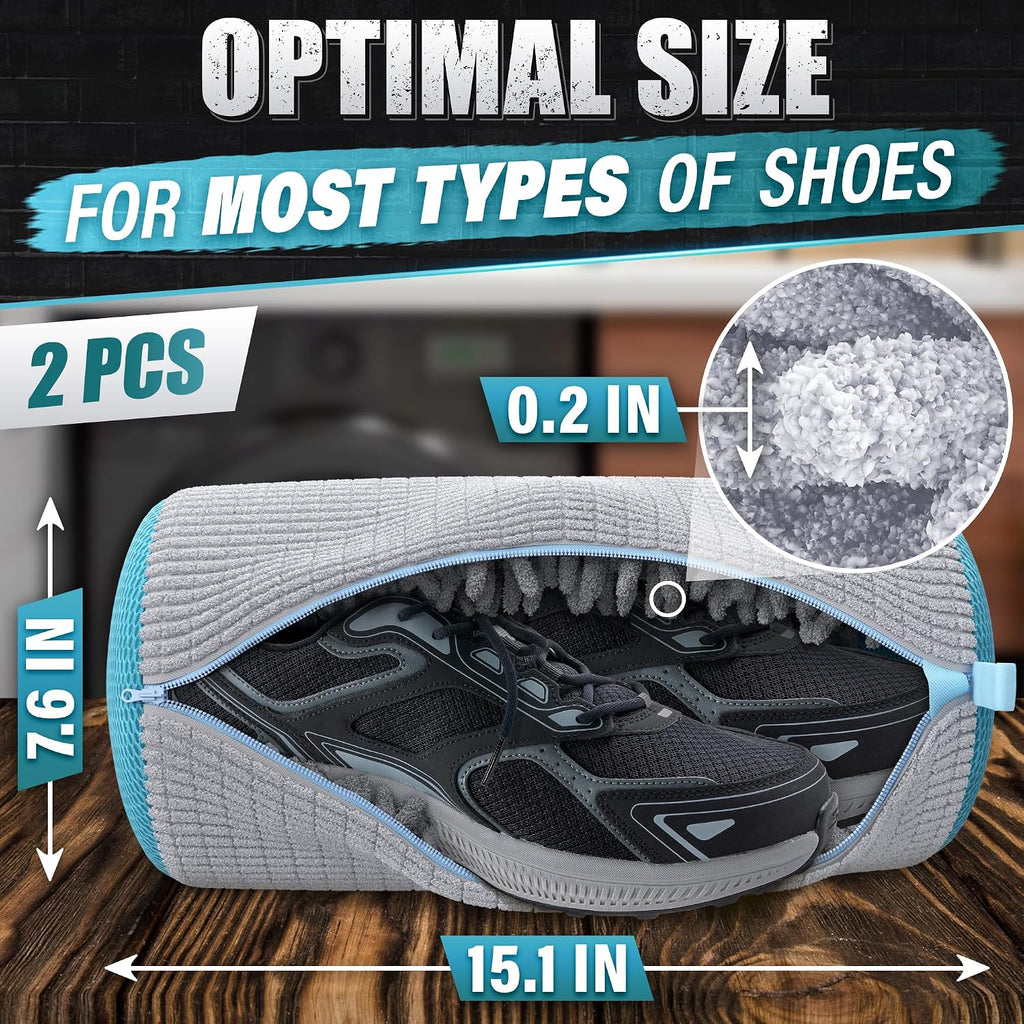 2 Pcs XXL Shoe Washing Machine Bag, Tennis Shoe Laundry Bag, Gray