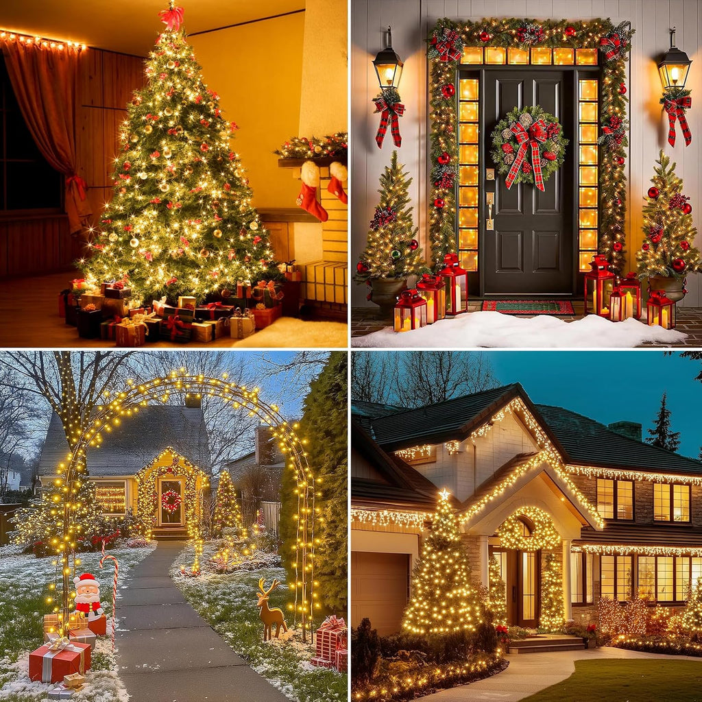 Christmas Lights Plug-in 52FT 800LEDs Cluster String Lights Indoor Outdoor