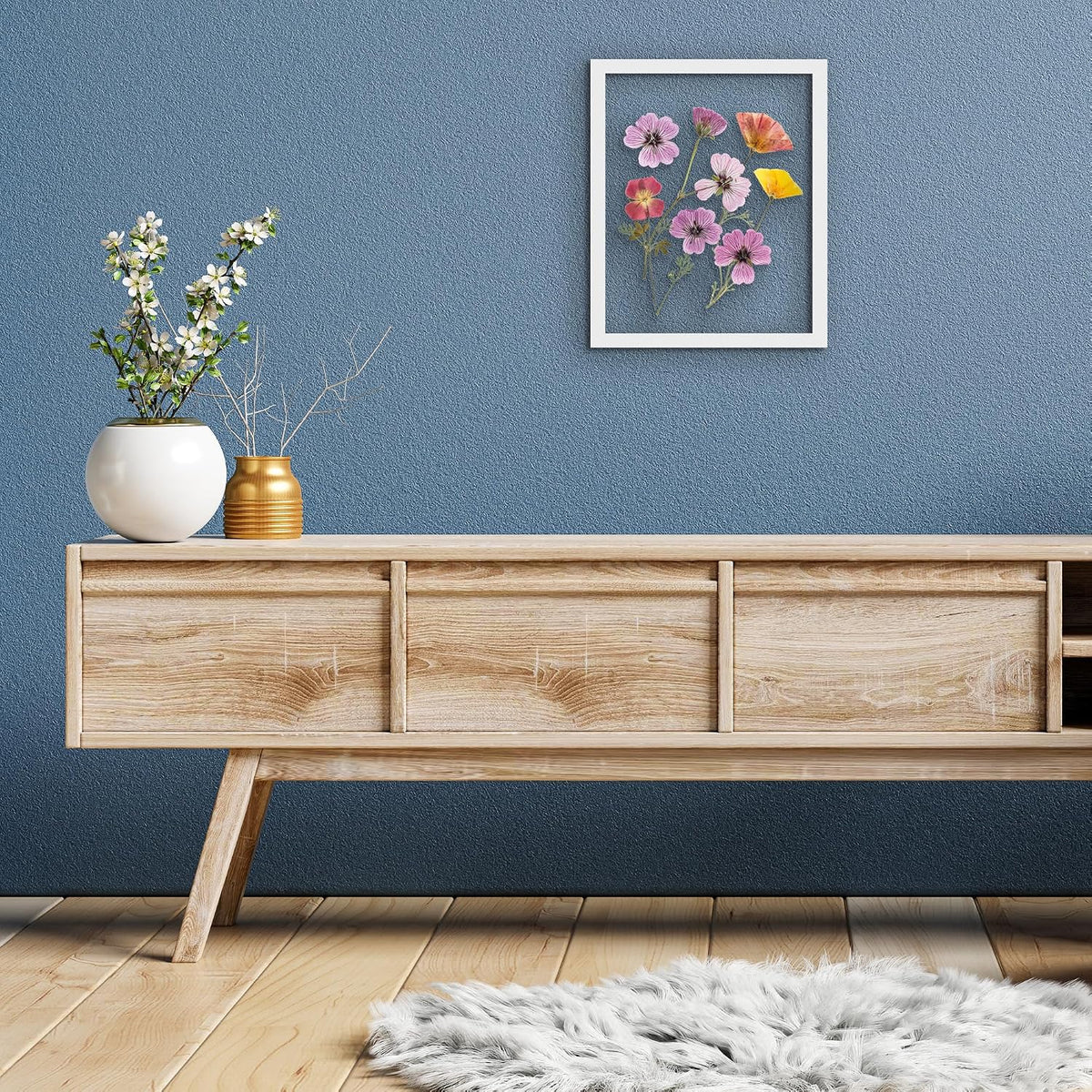 Americanflat 11x14 Floating Picture Frame - Engineered Wood - White