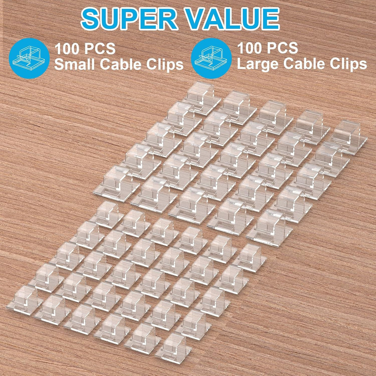 TidyHelper 105 PCS Adhesive Christmas Light Clips, Clear, Indoor/Outdoor