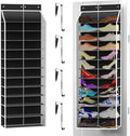 Kotkn 24-Pair Over Door Shoe Organizer for Family & Kids, Double Sided | Hanging Storage for Sneakers, Boots, Toys & Room Organization-Obsidian Black