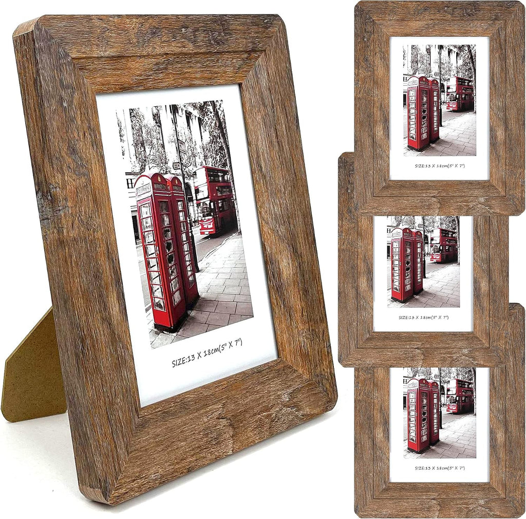 5x7 Wooden Picture Frames with Real Tempered Glass
