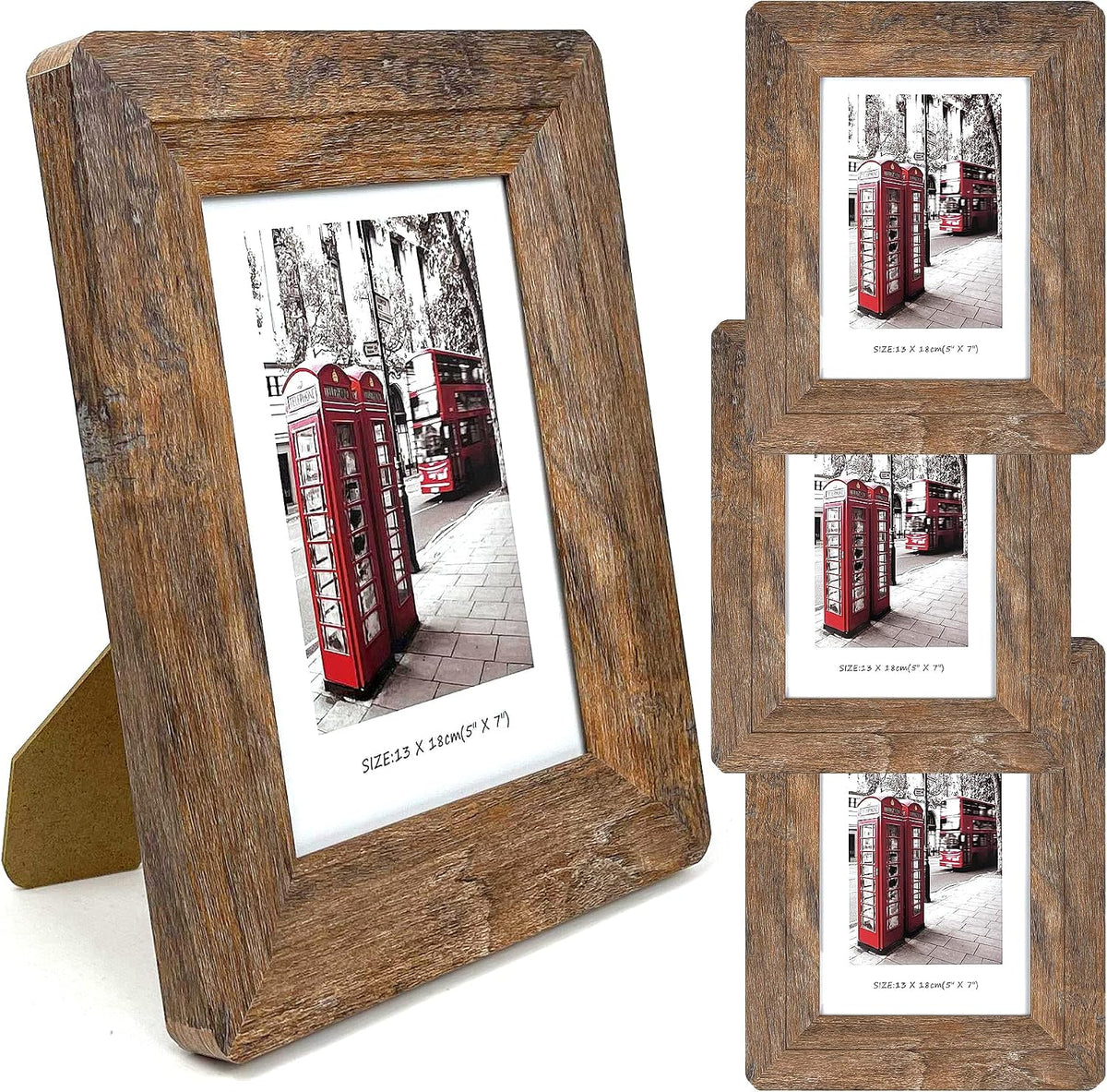 5x7 Wooden Picture Frames with Real Tempered Glass