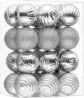 Valery Madelyn 1.6" Small Christmas Ornaments Tree Decorations Set, 24ct Silver Shatterproof Ball Hanging Ornament Bulk for Xmas Holiday Party Decor