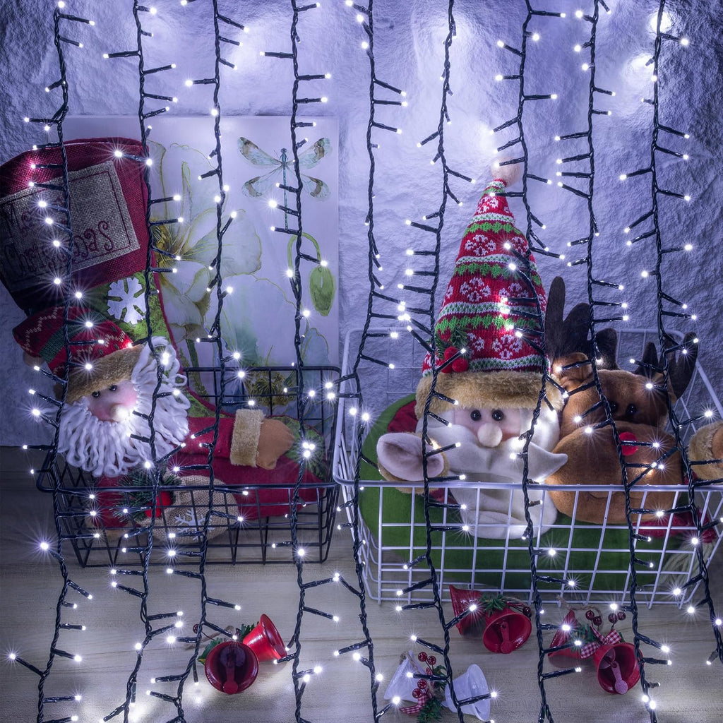 AWQ 500 LED 49FT Christmas Cluster Lights Waterproof String Light White