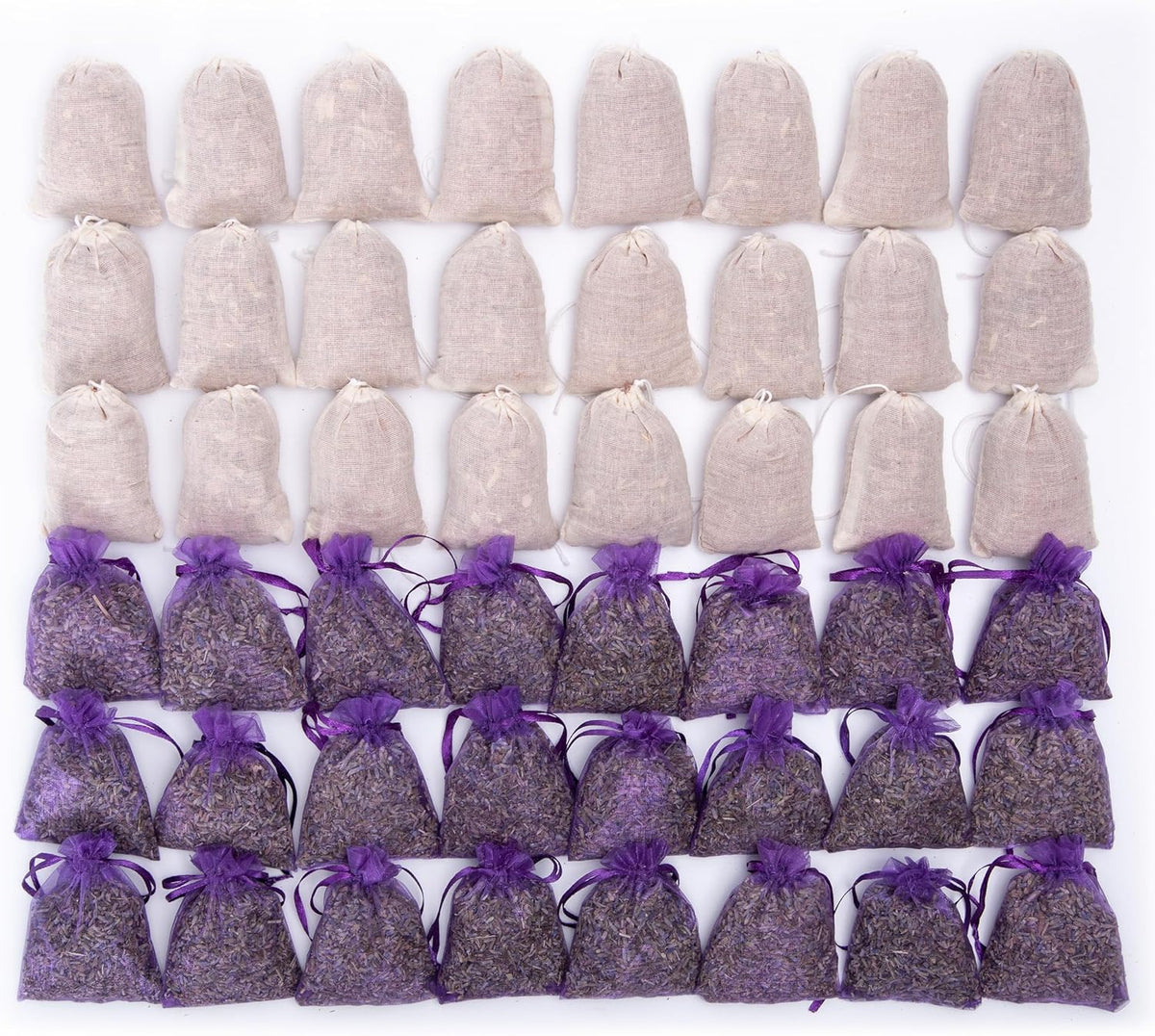 Lavande Sur Terre Pack of 48 Cedar Chips and Lavender Sachets (24 Lavender, 24 Cedar) - Home Fragrance Sachet for Drawers and Closets, LV-F-LC-3