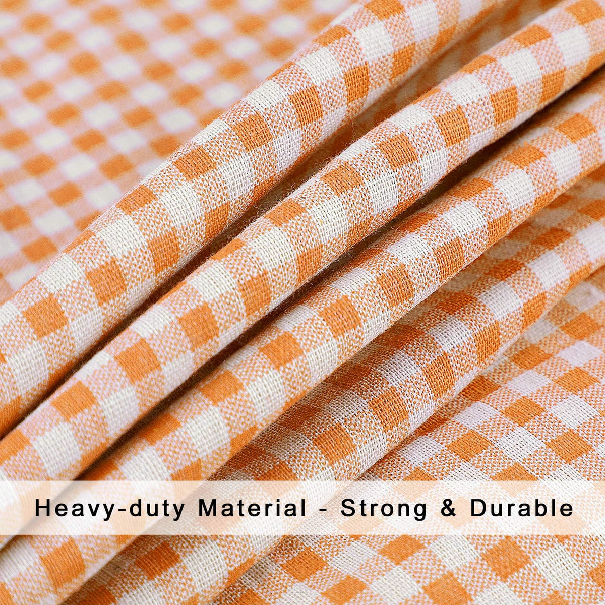 Extra Large Laundry Bag with Drawstring and Handle, Heavy Duty Travel Dirty Clothes Bag for Laundromat and Household, Durable Rip-Stop Laundry Hamper Liner, 28 x 40 Inch, Check Orange