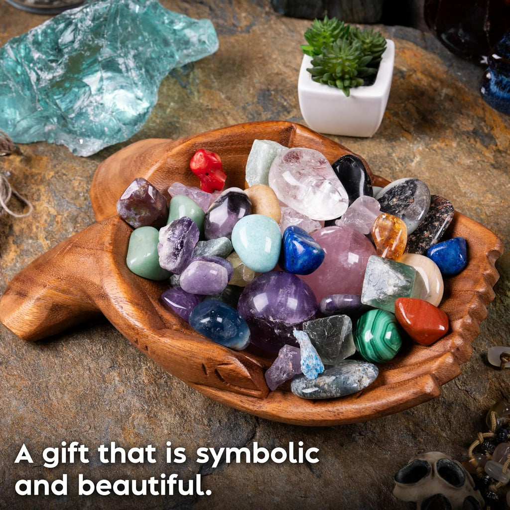 Wooden Hands Bowl, Crystal Display, Rock Display, Natural, Large