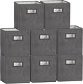 Superio Collapsible Storage Bins For Organization And Storage, Closet Organizers And Storage, Dorm Room Storage, Storage Containers, Laundry Room Organization, Grey 8-pack