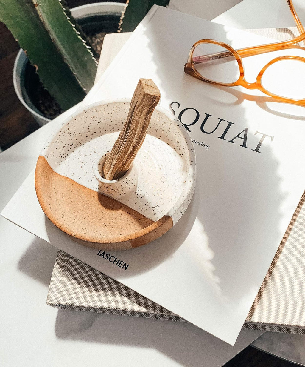 Bursera Terracotta Palo Santo Holder, Tree Planted with Every Order, Ceramic Palo Santo Burner Wood Stand, Incense Stick Burning Tray