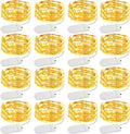 Olafus 16 Pack Christmas Fairy Lights Battery Operated Warm White, Halloween Small String Lights Copper Wire 20 LED 7ft, IP68 Waterproof Bottle Light for Wedding Vases Centerpieces Decorations Party
