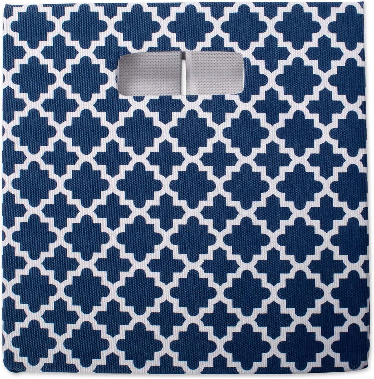 DII Hard Sided Collapsible Fabric Storage Container for Nursery, Offices, & Home Organization, (13x13x13) - Lattice Nautical Blue