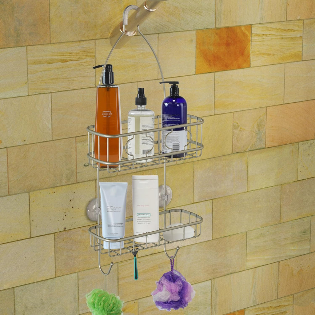 Simple Houseware Hanging Shower Head Caddy Organizer, 24 x 10, Silver