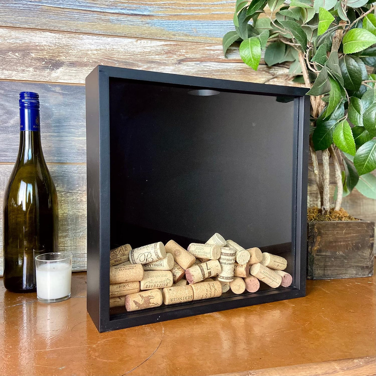 Blank Top Loading Shadow Box 12 1/8" x 12 1/8" x 3 1/8" (External) 11 5/8" x 11 5/8" x 2 1/2" (Internal) Scrapbook, Wall Hanging Easy to Use Box Display Frame. Wine Cork Box, Beer Caps, Ticket Stubs