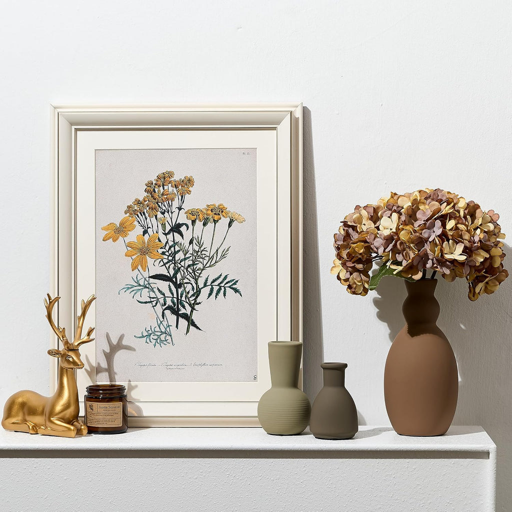 Ceramic Vase Set of 3, Nordic Minimalist Multicolor Vases Home Decor, Rustic Farmhouse Decor Pottery Vases for Bouquet Pampas Grass Dried Fresh Flowers, Living Room, Entryway Mantel, Bedroom, Kitchen