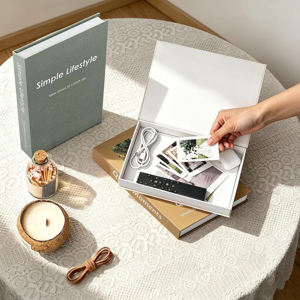 Decorative Books with Hidden Storage, Set of 3 Faux Book Boxes