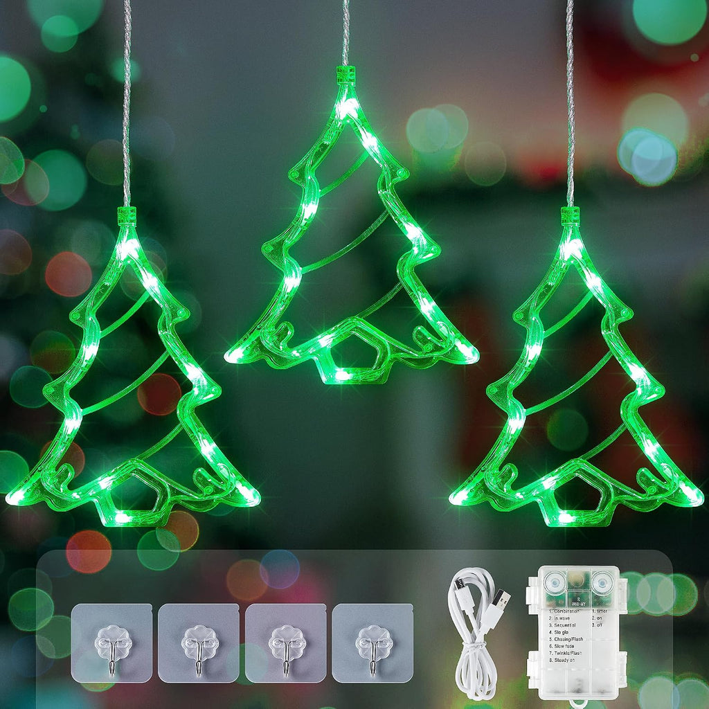 woohaha Christmas Tree Window Lights, 30LED Green