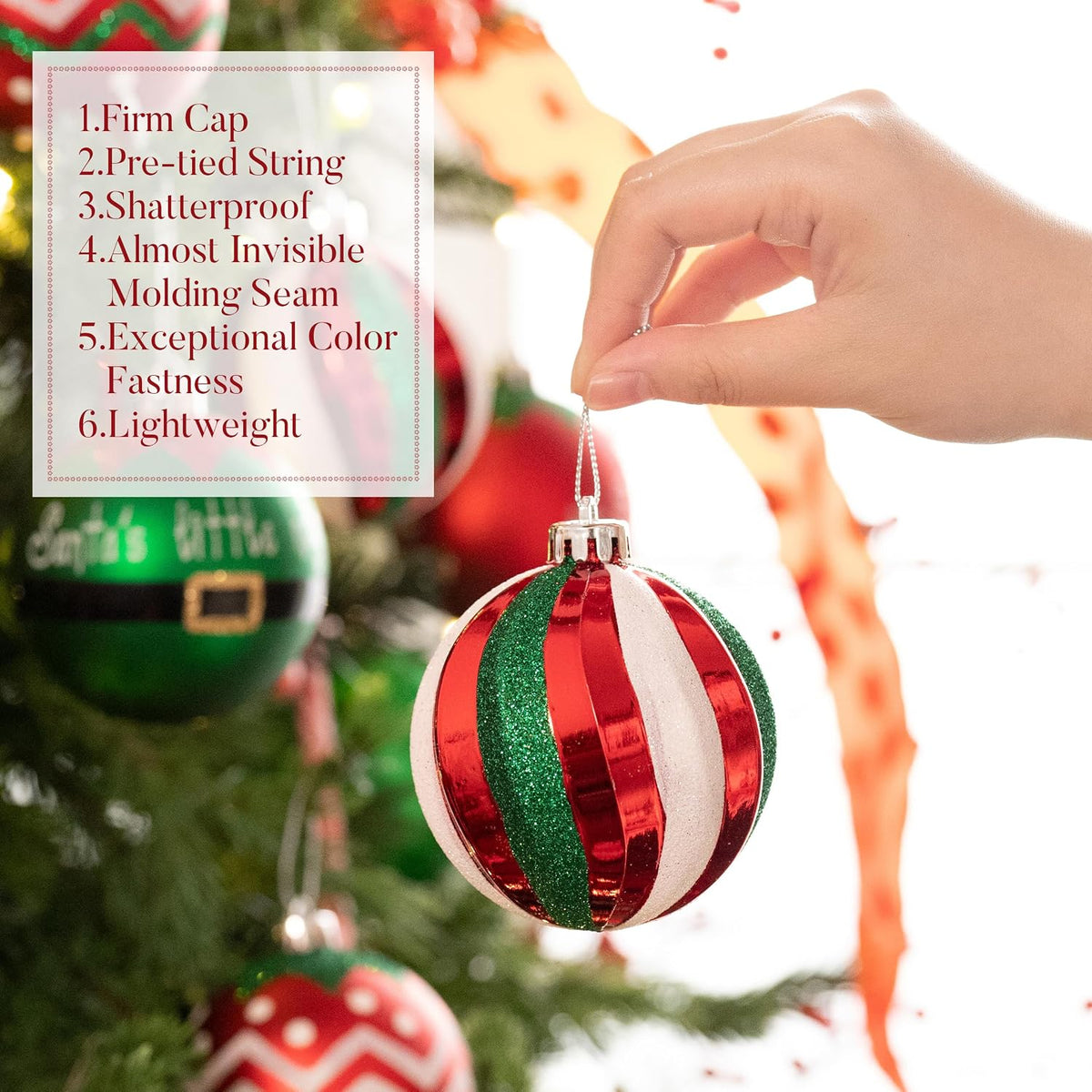 Valery Madelyn 16ct Christmas Ornaments Tree Decorations Set 3.15 Inch