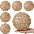 Wettarn 6 Pieces Champagne Assorted Large 6" Christmas Balls Ornaments