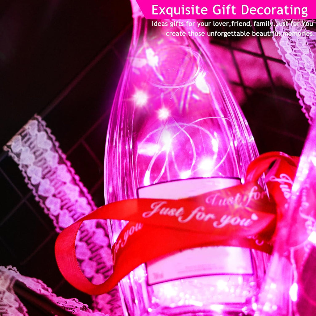 SmilingTown 12 Packs 20 LED Wine Bottle Lights with Cork - Pink Fairy String Lights Battery Operated Cork Lights for Wine Liquor Bottle,Jar,Vase,Christmas,Birthday,Wedding Halloween Party Table Decor