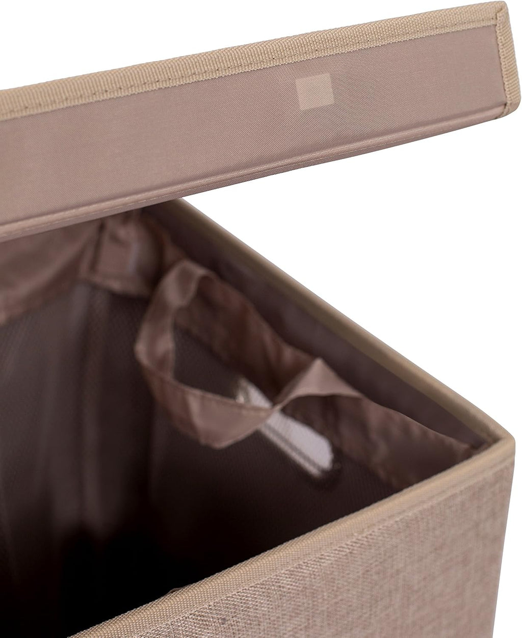 BIRDROCK HOME Tall Double Laundry Hamper with Lid, Cream, 25.75”