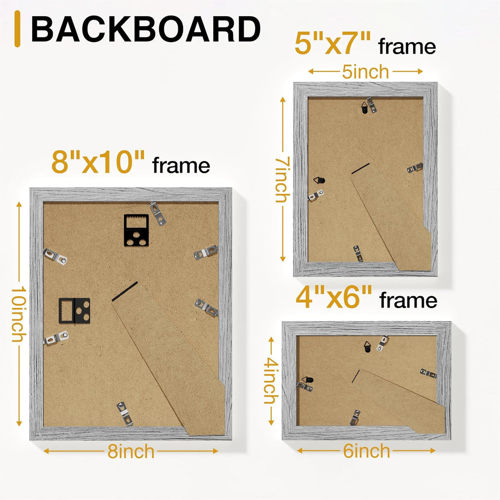 Vittanly 12 Pack Picture Frames Collage Wall Decor, Grey