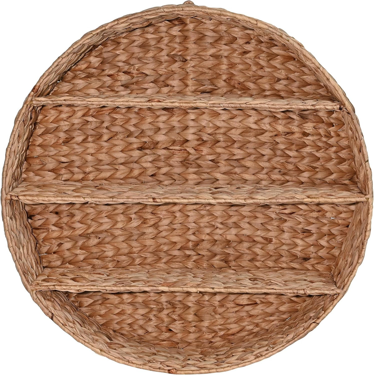 happimess Annulus 3-Shelf Circular Hyacinth Wall Rack 24.6", Natural