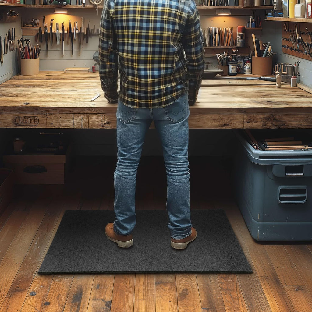 Mohawk Home Heavy Duty Rubber Stall Mat - Gym Floor- Under Dog Crate - All Purpose Utility 2'x3' - 1/2" Thick (Pack of 3) - Solid Texture