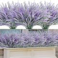 obbsie 30 Bundles Artificial Lavender Outdoor, 14.5" UV Resistant Faux Plants Outdoor Greenery Stems No Fade Plastic Fake Flowers for Window Garden Office Patio Porch Decor
