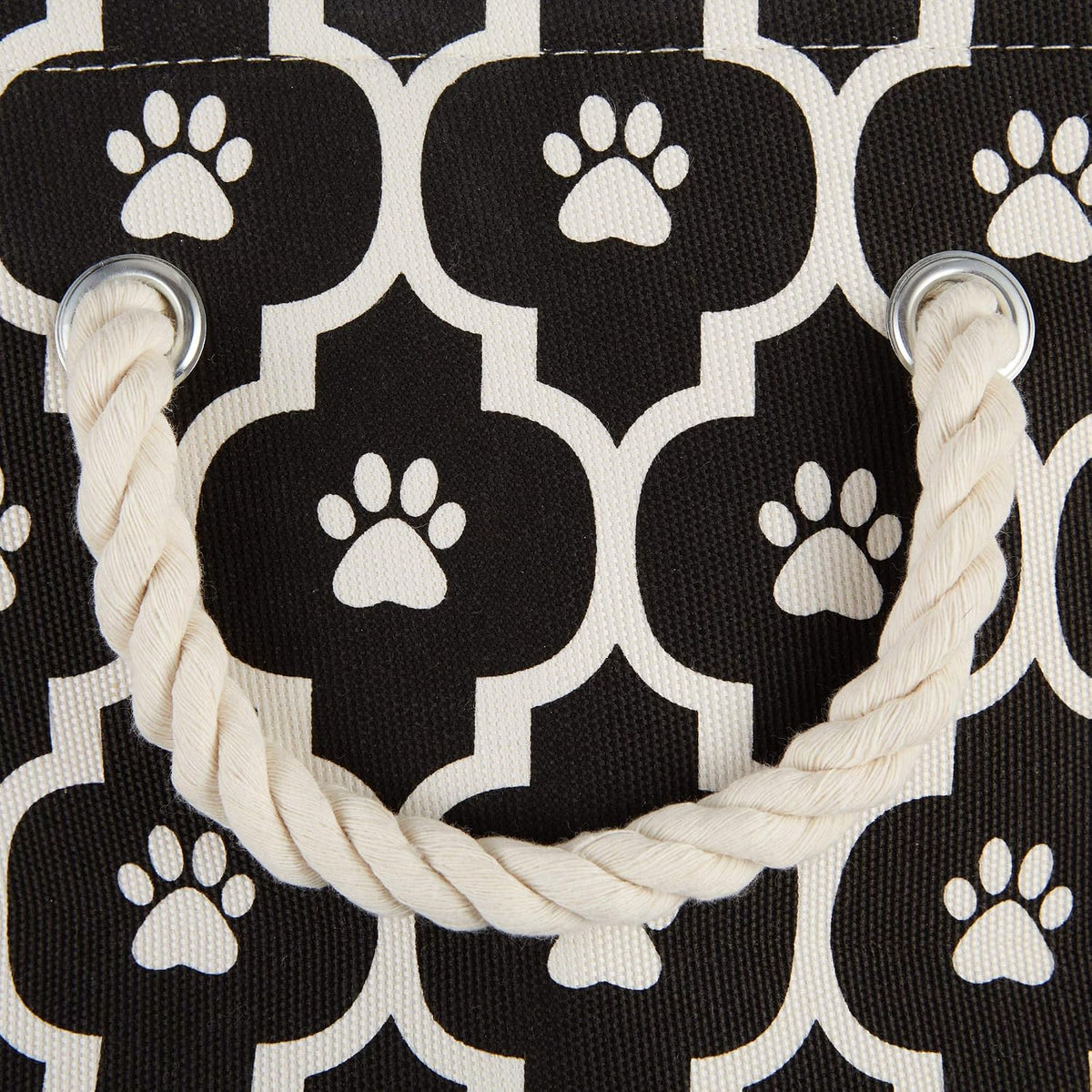 Bone Dry 6192 Pet Storage Collection Lattice Paw Print, Large Round, Black