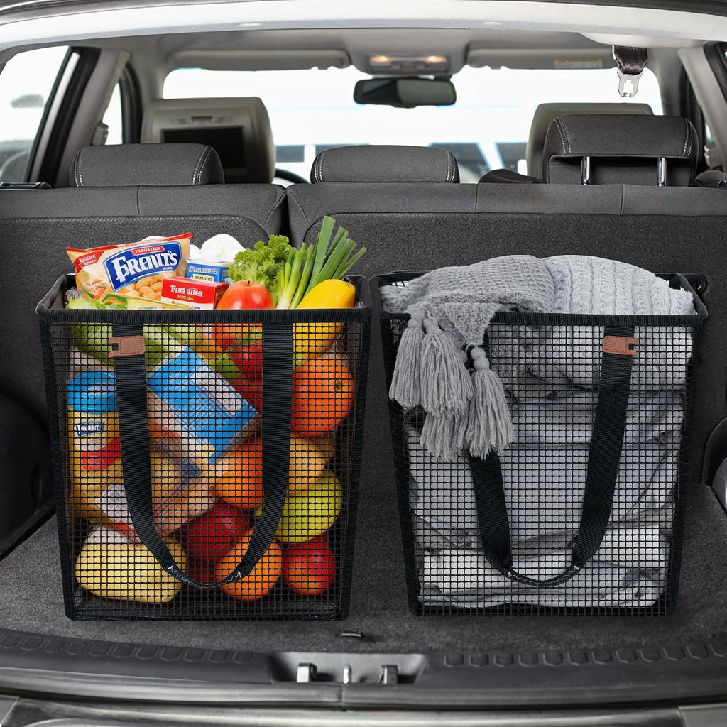 STORAGE MANIAC Collapsible Laundry Basket, 16.9 Gal. Large Pop-up Laundry Hamper with Long Carry Handles, Space-Saving Foldable Clothes Hamper with Bottom Elastic Band, Travel Laundry Bags, Mesh Black
