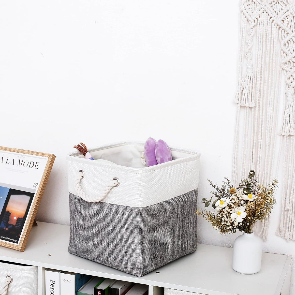 11 Inch 6 Pack Cube Storage Bins with Handles