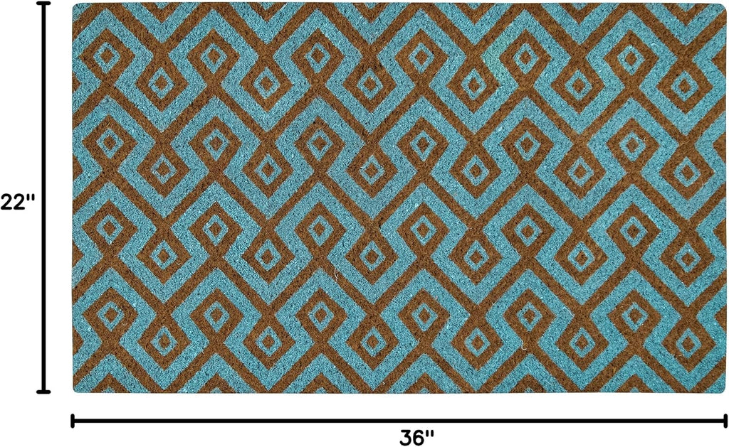 Ackland Coir Doormat | Clara Blue Turquoise | 22" x 36"