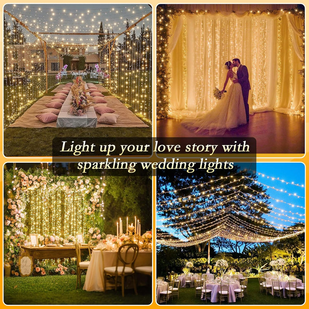 66FT 200 LED Warm White String Lights, 8 Modes Fairy Lights with Timer, Waterproof & Durable Indoor Outdoor Decor for Garden, Patio, Party